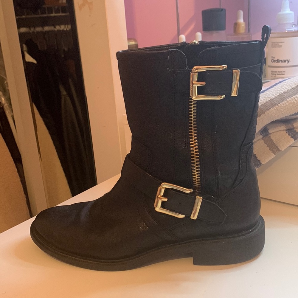 Vince Camuto Gold Buckle Boots